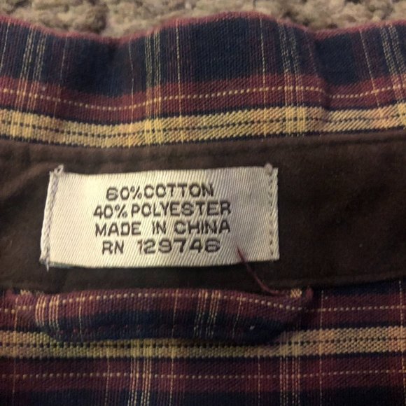 CE Schmidt Workwear Shirt Mens 2XLT Tall Used Navy Brown Tan Plaid - Picture 8 of 14